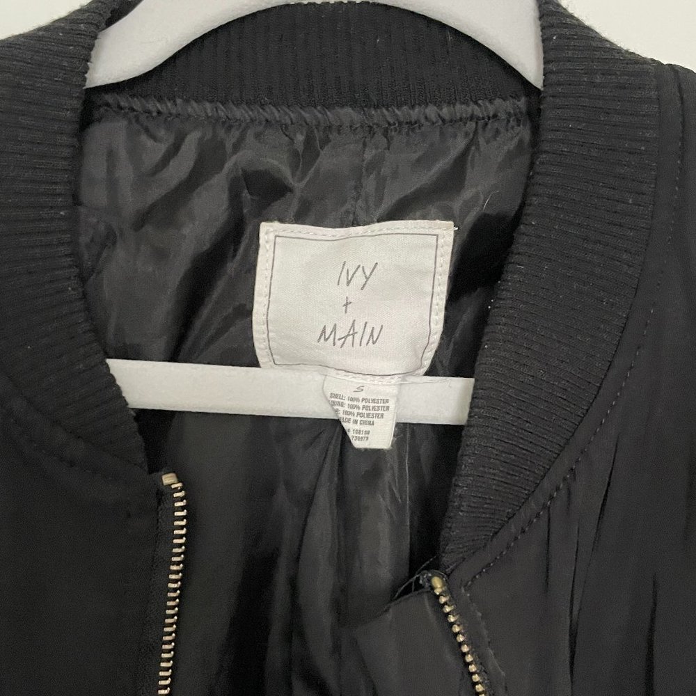 Ivy & Main Matte Satin Bomber Jacket